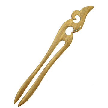 CrystalMood Handmade 2-Prong Wood Hair Stick Allure Lignum-vitae